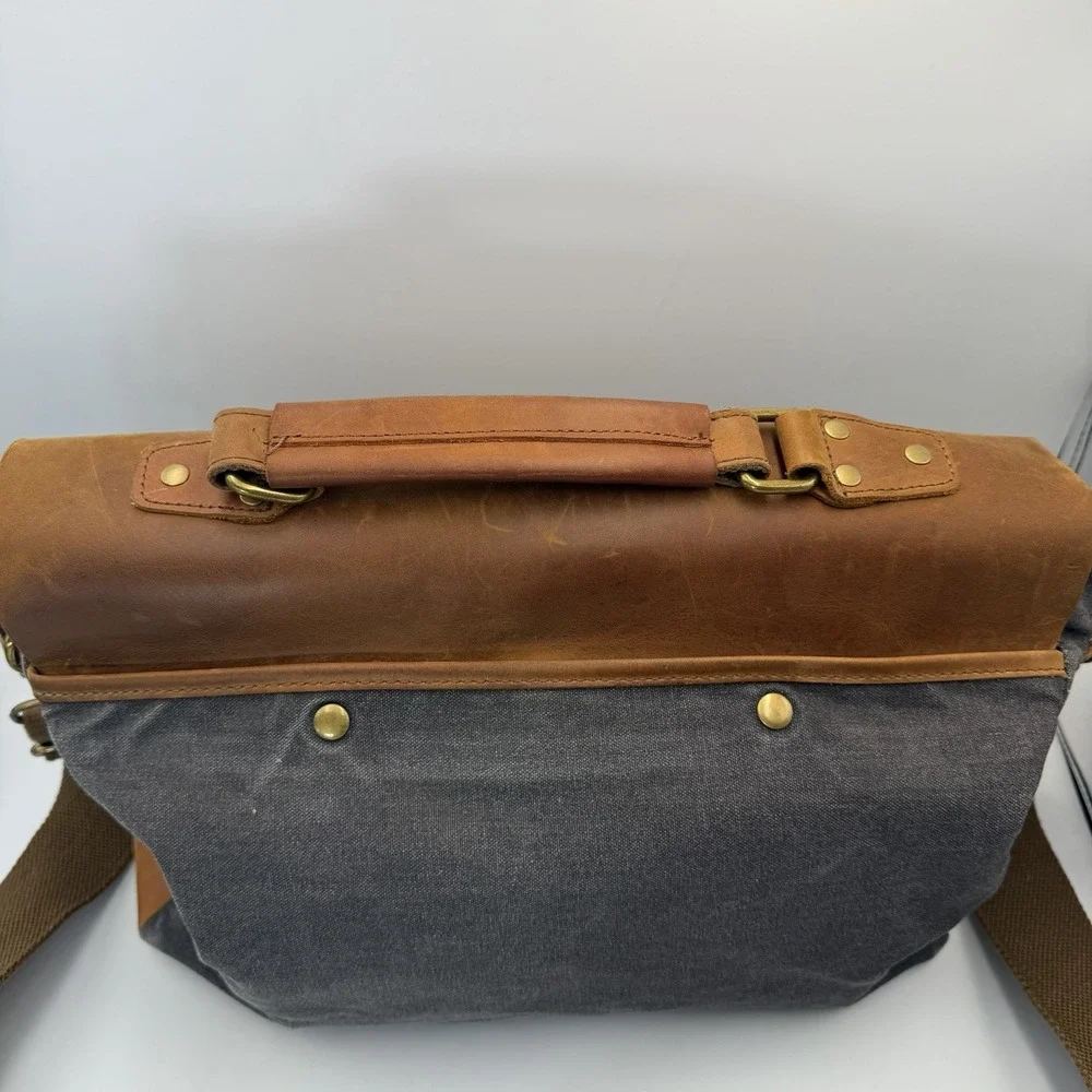 Gootium Vintage Canvas Leather Shoulder/Messenger Computer Bag 14.5' x 11